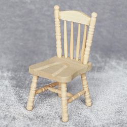Dukkehus Træstole 1:12 Ufærdig Miniature Træ Model Stol Model