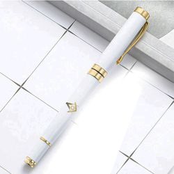 Bricks Masons Gratis gravering metal signatur frimurerisk orb pen - (flere farver / bilag) Hvid