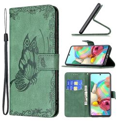 Foxdock Etui til Samsung Galaxy A71 4g Green Butterfly Mobile Cover