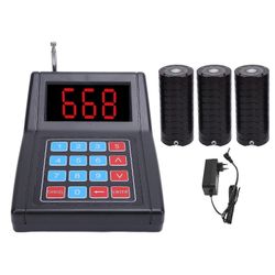 Ravintolan hakulaite soittaa 30 lasinalushakulaitetta 1 näppäimistölähetin Langaton äänimerkkijärjestelmä jonottamiseen EU-pistoke musta