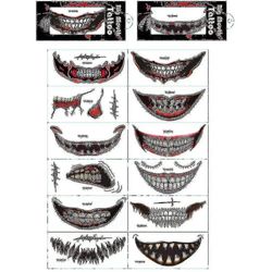 12kpl Halloween Graafinen Suu Tatuointi Tarrat Set