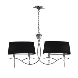 Inspired Lighting Loft vedhæng 2 Arm 4 Light E14, poleret Krom med sorte nuancer