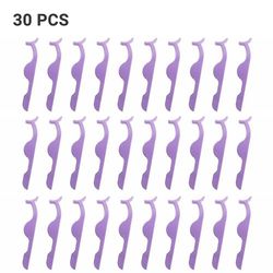 Besser 1/5/30/50x Fake Lash Pincet Klip Falsk øjenvipper Makeup Applikator Tool Lys lilla 30PCS