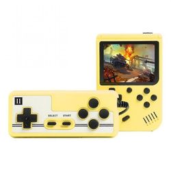 Håndholdt Retro Doubles Videospil Console Spil dreng Indbygget 800 Classic Spil Player (Gul)