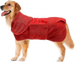 Hund tørring håndklæde absorberende frakke rød L
