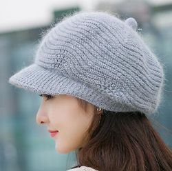 Langytx Kvinders Vinter Varm Cap Slouchy Kabelstrikket Beanie Skull Hat Med Visir Farve 3 ONE SIZE