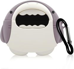 Linkrunning Beats Studio Buds Case, 3D Cute Animal Kawaii Cartoon 2021 Ny hajblød silikone taske til Beats Studio Buds Støvtæt stødsikker beskyttel...
