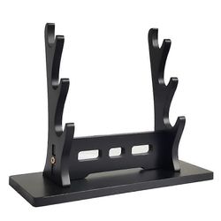 Katana-teline, 3-tasoinen samurai-miekkateline, miekkapidike, cosplay-miekkateline, valomiekkateline, musta jalusta