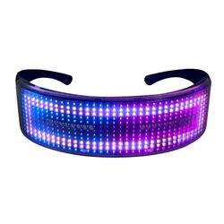 Led fullfarge lysende briller mobilapp Bluetooth Control Display Bar Bungee Disco Elektrisk stavelse Louver Lysende briller