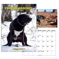 2025 Fun Pooping Dog Calendar Wall 12 Kuukausisuunnittelijan henkilökunta Rota Secret Santa Gift