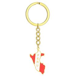 Peru Kartta Avaimenperä Naisille Miehet Titaani Teräs Kulta Hopea Väri Peru Lippu Avaimenperä Laukku Autotarvikkeet Korut Lahja Kulta Kultaa