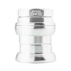 Musta kiinteävaihteinen polkupyörä 34 mm:n taitettavalla headsetillä ja kilpa-laakereilla Hopea