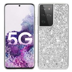 Til Samsung Galaxy S21 Ultra 5g beskyttelsesetui Sølv