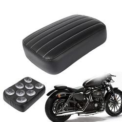 Svart baksetepassasjerpute 8 sugekopper Pillion Pad Seat For Harley Dyna Sportster Softail Touring XL 883 1200 5