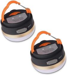 Camping Lantern [2 Kpl] Telttavalot Ladattava akku, Vedenpitävä, Magneettinen pohja, 3 valaistustilaa