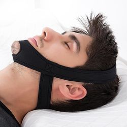 Varychmoo Anti Snore Aid Hageremme Stop Snorken Søvnbælte Løsning Kæbe Støtte Kvinder Mænd Unisex Sort