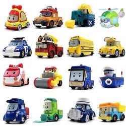 28-tyylinen hopeanhohtoinen Robocar Korea Kids Toys Robot Poli Roy Haley Anime Metal Action Figuuri Sarjakuva leluauto lapsille Paras lahja 2