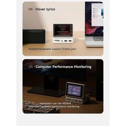 3,5 tuuman mini-PC-näyttö USB C -telakointiasema 960 resoluution elektroninen albumi kelluvat sanoitukset näyttö PC: lle Valkoinen
