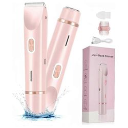 Kaksipäinen parranajokone Naisten parranajokone Sähköiset bikinihiusleikkurit naisille Sähköparranajokone naisille häpybikinit Kainalot Jalat Käsiv...