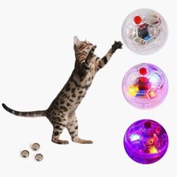SSRGV 4 kpl Ghost Hunting Cat Ball Motion Valo Cat Balls LED Motion aktivoitu Cat Ball Motion Motion Up Cat Dog Interaktiiviset lelut Pet Glowing Min