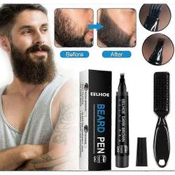 Qin Kulmakarvojen lyijykynän täyteaine miehille vedenpitävä pitkäkestoinen partakynän väri parta ZVC Musta