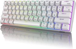 RGB trådløst / kablet 60% kompakt mekanisk tastatur, 61-tangenters tann lite bærbart spillkontortastatur, egnet for Windows og Mac hvit