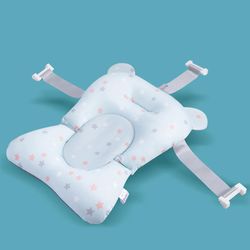Huizhiwentong Baby Infant Badekar Pad Skridsikker luftpude flydende blød sædepude Blue Star