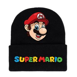 Shinestar Mario Bros Theme Strikket Beanie Lue Menn Kvinner Fall Vinter Varm Stilig Cap B