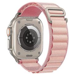 Rem til Alpine Loop Nylonarmbånd Correa Iwatch Series Ultra 8 Se 7 6 3 5 Kompatibelt Apple Watch Pink 42mm 44mm 45mm 49mm