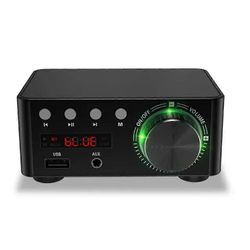 50W + 50W 100W Bluetooth 5.0 vahvistin digitaalinen ääni tehovahvistin luokka D USB AUX TF Kotiteatteri HiFi stereo musta