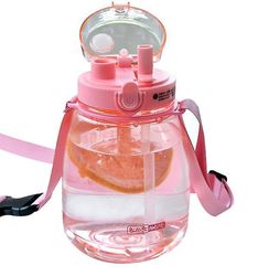 Handuo Sports Water Cup Dobbelt Drik Cute Strap Udendørs Portable Pink