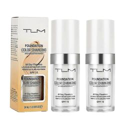 Elrachen 2kpl Tlm Flawless Colour Changing Foundation, Makeup Skin Tone Matching Concealer