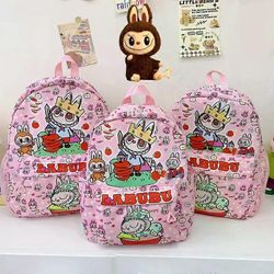 Labubu Koululaukku Oppilaat Reppu Päiväkoti Sarjakuva Olkalaukku Poika Tyttö Anime Matka Suuren kapasiteetin työmatka Reppulahja S 28X12X33CM labubu 3