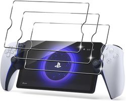 Lelinker 3 Pack HD hærdet glas skærmbeskytter kompatibel med Playstation Portal, sag venlig, anti-ridse til PS Portal