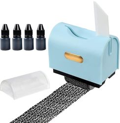 Identiteettivarkaussuoja luottamuksellinen rullaleima-4pakkaus täyttömusteet varkaudenestotunnuksen yksityisyyden turvaleima laatikonavaajalla Blue