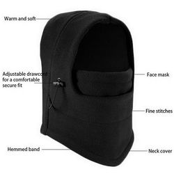 Vinter varm fleece beanies hatte til mænd kranium bandana hals varmere elefanthue ansigt warmming wargame cap specialstyrker unisex hat Sort