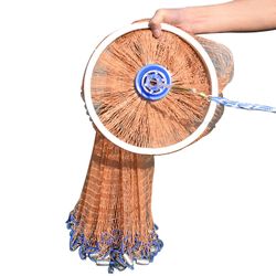 Käsin heitettävä kalastusverkko kannettava valuverkko alumiinirenkailla Raskas vahva renkaanloukku 240 Steel Pendant