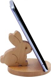 Ubiuo Söpö pupu matkapuhelintelineen pidike puinen älypuhelimen pöytäteline kaikille matkapuhelimille