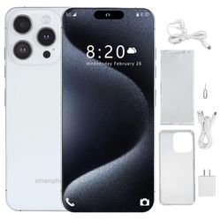 I15PROMAX lukitsematon Android 14 -älypuhelin, 12 Gt RAM-muistia, 256 Gt ROM-muistia, kaksoiskamera, 6800 mAh akku