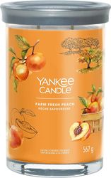 Yankee Candle Doftljus | Julafton Kakao Stor Burk Ljus | Brinntid: Upp till 150 timmar Gård färsk persika Large Jar Candle