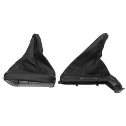 unbrand 2pcs Bil Håndbrems Gear Shift Gaiter Gaitor Pu Lær Svart For Opel G Zafira A 1998-2004