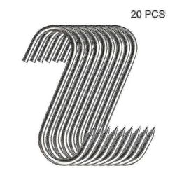 20kpl ruostumattomasta teräksestä valmistettuja koukkuja terävällä kärjellä lihakauppaan keittiöön kuuma ja kylmä tupakointi