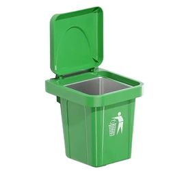 Ruostumattomasta teräksestä valmistettu seinälle ripustettava tuhkakuppi kannella, roskakorin muotoinen, kylpyhuoneen olohuoneeseen, lentotuhkaa ke...