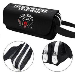 Stranger Things 4 kaksikerroksinen penaali paperitavarateline kynän säilytys järjestäjä laukku pussi pojalle tytölle lahjoja hk