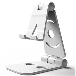 Coosilo Universal telefonholder, foldbar plastikholder til skrivebordet hvid