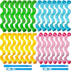 28 stk Hair Curlers Spiral Krøller Ingen hedebølge med 2 stk Styling Kroge 30 cm