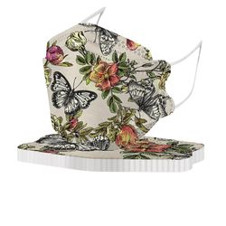 50stk Engangs voksne Blomsterprint Fiskemaske Ansigtsmaske 4 lag Gul