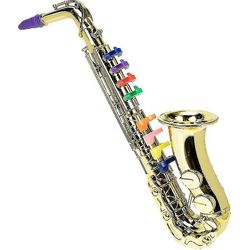 Saksofon leketøy musikalske blåseinstrumenter for barn Metal saksofon musikkinstrument for førskolebarn med 8 fargerike nøkler Performance Accesso
