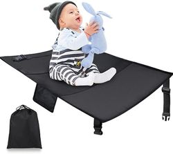 Bärbar Toddler Flygplan Fotstöd & Resesäng - Barns benstöd hängmatta för flygningar, Flygplansstolförlängare och bekvämt resetillbehör Svart 79*44cm