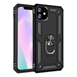 Stødsikker rustning sag til iphone xr med støttefod all inclusive dække sort rpc2876